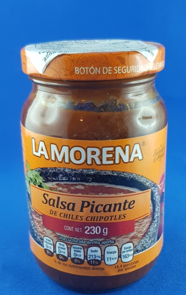 La Morena Salsa Picanta De Chiles Chipotles 230gr / Chipotle Chili-Soße - Salsa Picante de Chiles Chipotle, 230g